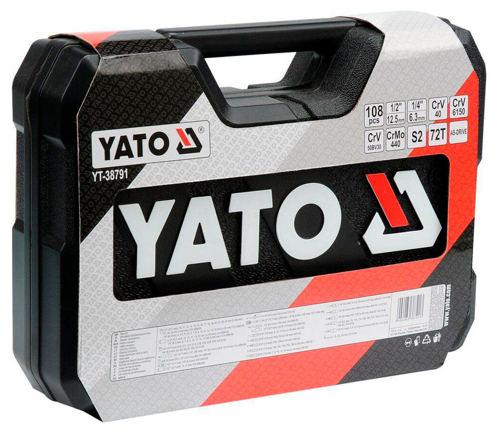 Набор 108 головки торцевые и бит YATO YT38791 10-32мм photo 1