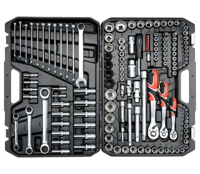 Set chei combinate, duze tubulare și biți YATO YT38811 150unit. 4-32mm 1/2-1/4-3/8"-2