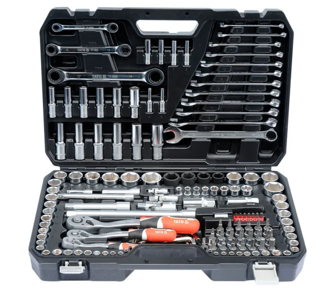 Set chei combinate, duze tubulare și biți YATO YT38811 150unit. 4-32mm 1/2-1/4-3/8"-3