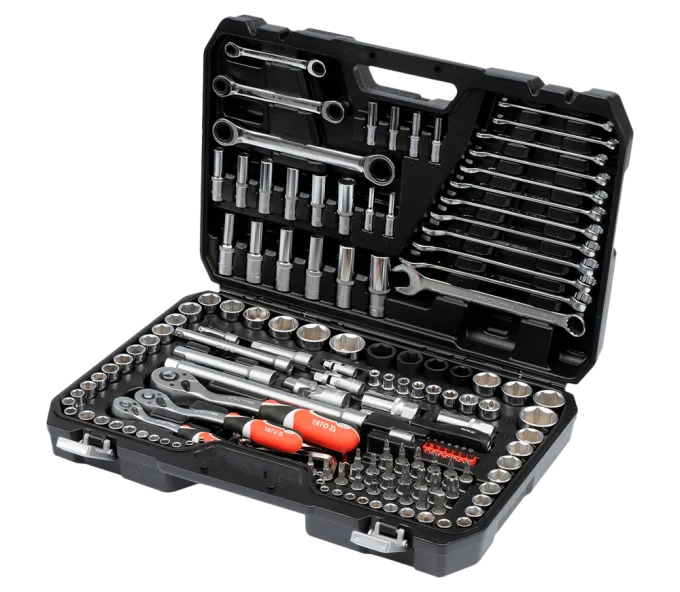 Set chei combinate, duze tubulare și biți YATO YT38811 150unit. 4-32mm 1/2-1/4-3/8"-1