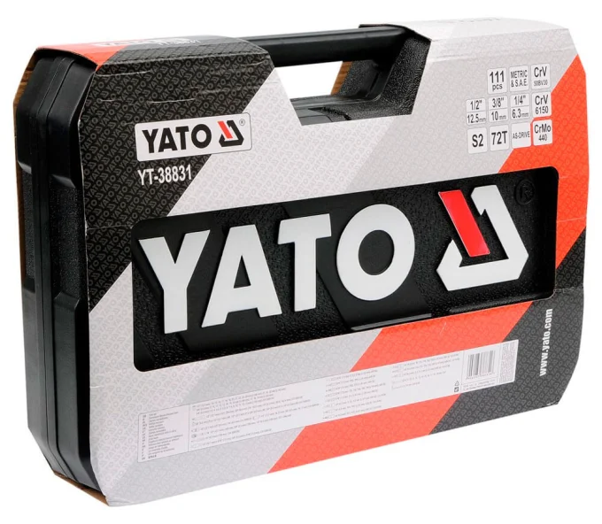 Set chei combinate, duze tubulare și biți YATO YT38831 111unit. 4-32mm 1/2-1/4-3/8"-3