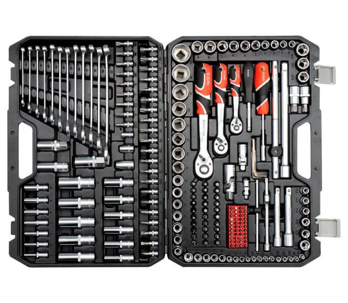 Set chei combinate, duze tubulare și biți YATO YT38841 216unit. 4-32mm 1/2-1/4-3/8"-2