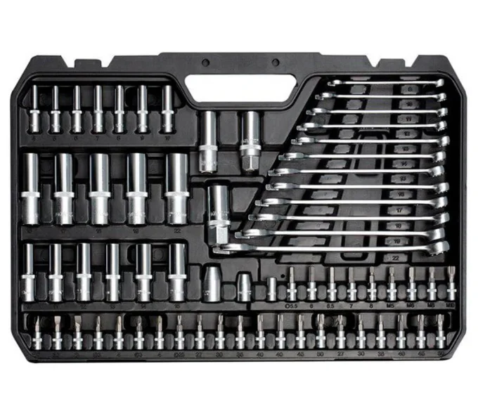 Set chei combinate, duze tubulare și biți YATO YT38841 216unit. 4-32mm 1/2-1/4-3/8"-4