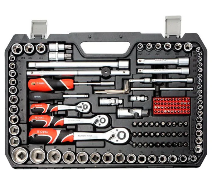 Set chei combinate, duze tubulare și biți YATO YT38841 216unit. 4-32mm 1/2-1/4-3/8"-3
