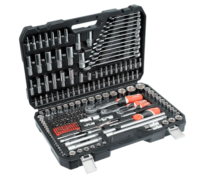 Set chei combinate, duze tubulare și biți YATO YT38841 216unit. 4-32mm 1/2-1/4-3/8"-1