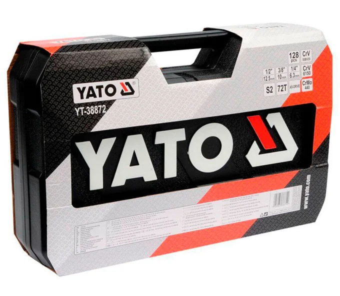 Set chei combinate, duze tubulare și biți YATO YT38872 128unit. 4-32mm 1/2-1/4-3/8"-3