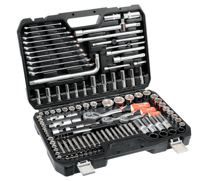 Set chei combinate, duze tubulare și biți YATO YT38872 128unit. 4-32mm 1/2-1/4-3/8"-1