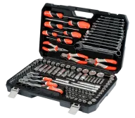 Set chei combinate, duze tubulare și biți YATO YT38881 129unit. 4-32mm 1/2-1/4-3/8"-1