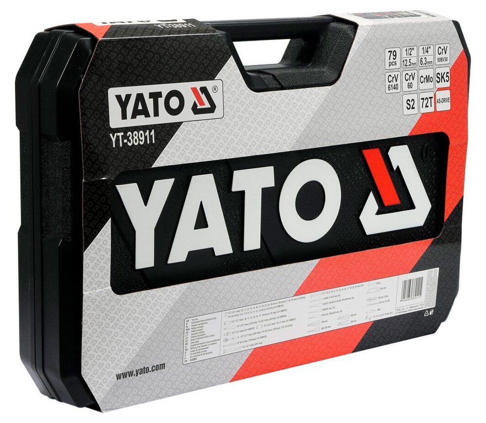 Набор комбинированных ключей, торцевые головки и бит YATO YT38911 79шт. 4-32мм 1/2-1/4" photo 1