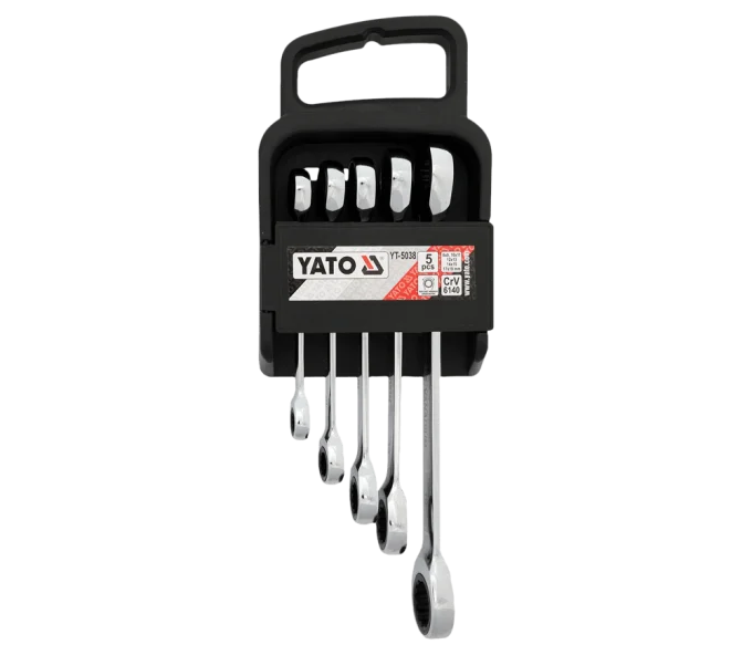 Set 5 chei inelare bilaterale cu clichet YATO YT5038 8-19mm-1