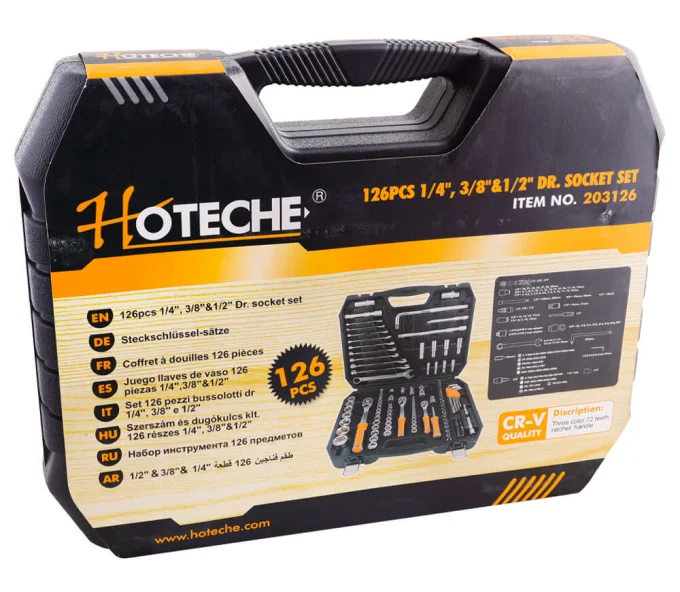 Set 126 duze tubulare și biți HOTECHE 203126 4-32mm-4