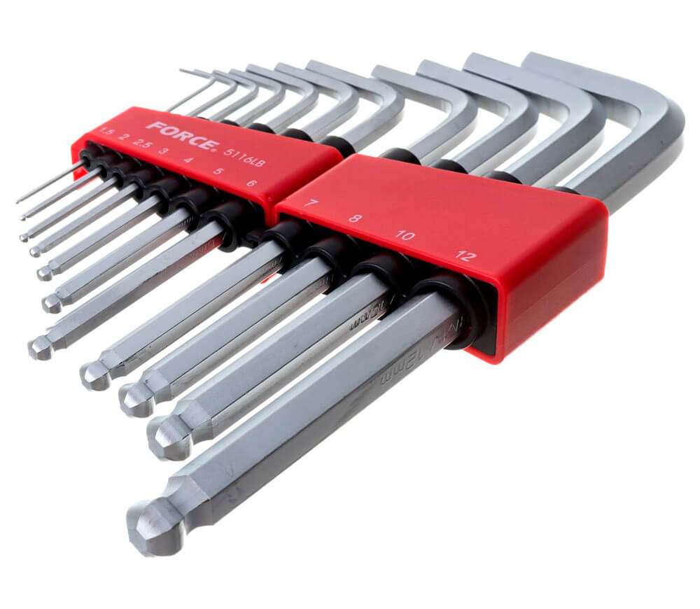 Set 11 chei hexagonale cu bilă FORCE 5116LB 1.5x12mm photo 0