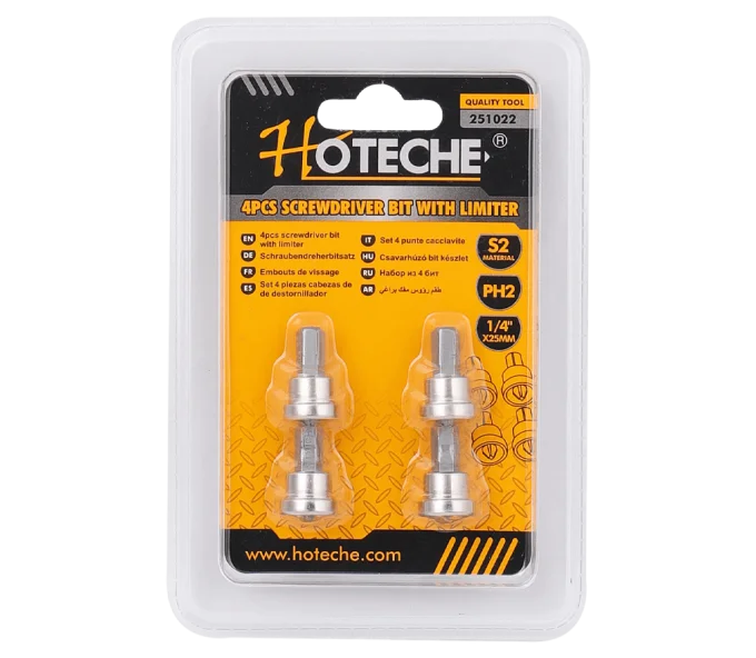 Set 4 biți cu limitator HOTECHE 251022 PH2 25mm-1