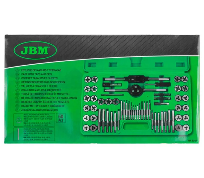 Set 60 filiere și tarozi JBM 50793 M3-M12-5