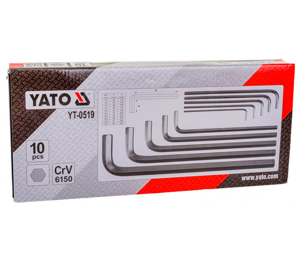 Набор 10 шестигранных ключей YATO YT0519 3x17мм photo 4
