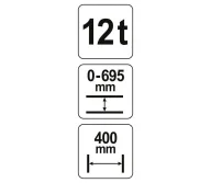 Presă hidraulică YATO YT55580 12T 0-695mm-4