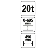 Presă hidraulică YATO YT55581 20T 0-695mm-4