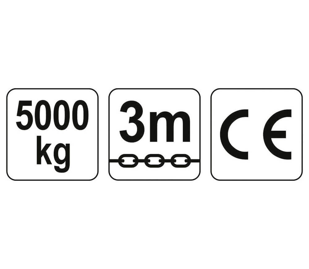 Цепная ручная таль YATO YT58955 5000kg 3м photo 0