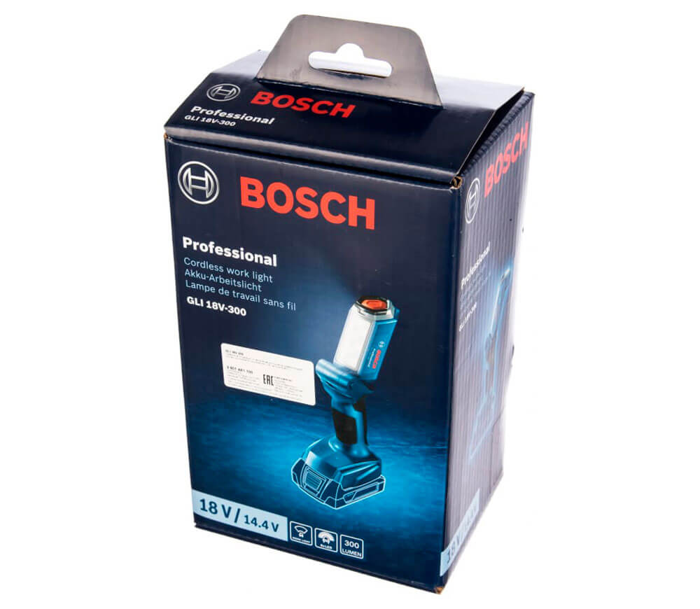 Фонарь строительный аккумуляторный (без аккумуляторов) BOSCH GLI 18V-300 300лм 14.4/18В photo 4