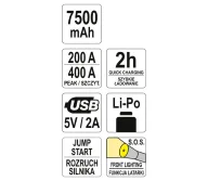 Пусковое устройство YATO YT83080 400A 5-12В-7