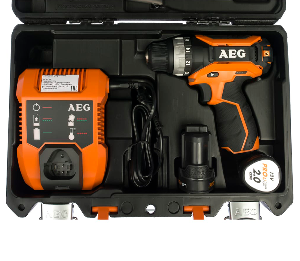 Шуруповерт аккумуляторный AEG BS12C2 Li-202C 12В 2Ач photo 2