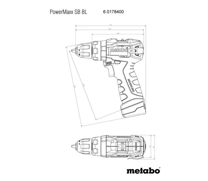 Mașină de înșurubat cu acumulator METABO PowerMaxx SB BL (601784500) 12V 2Ah-5