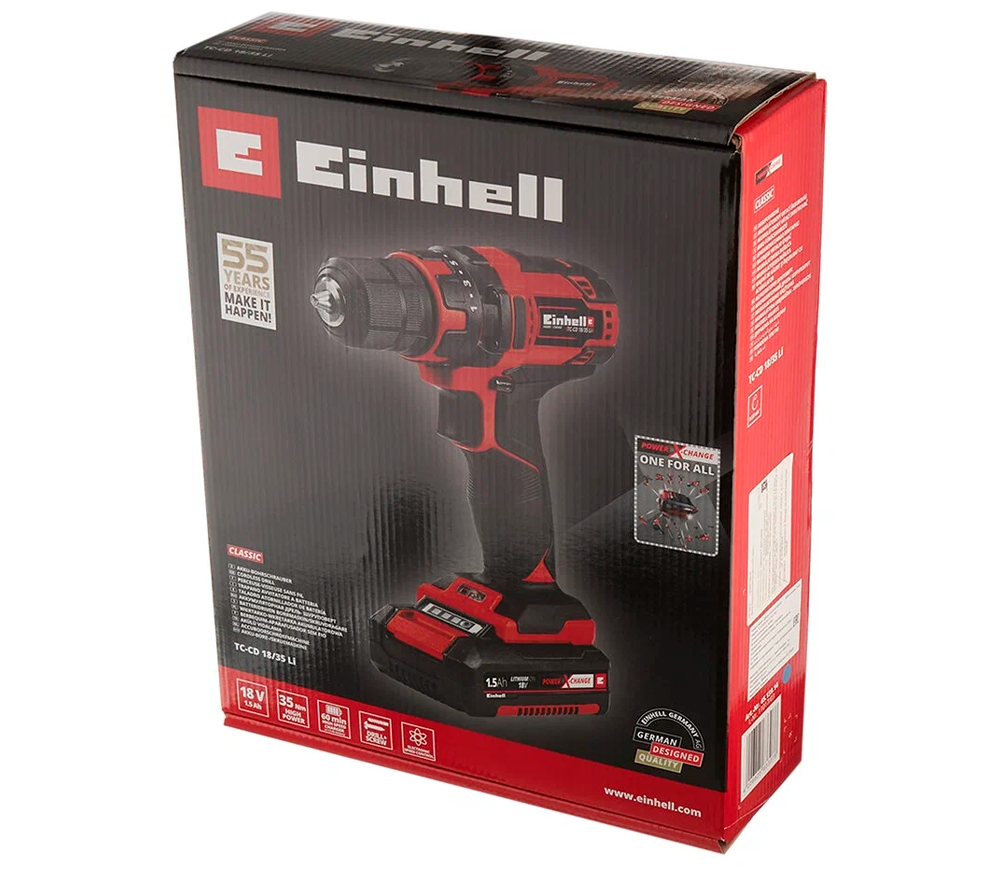 Шуруповерт аккумуляторный EINHELL TC-CD 18/35 Li XPWR 18В 1.5Ач photo 5