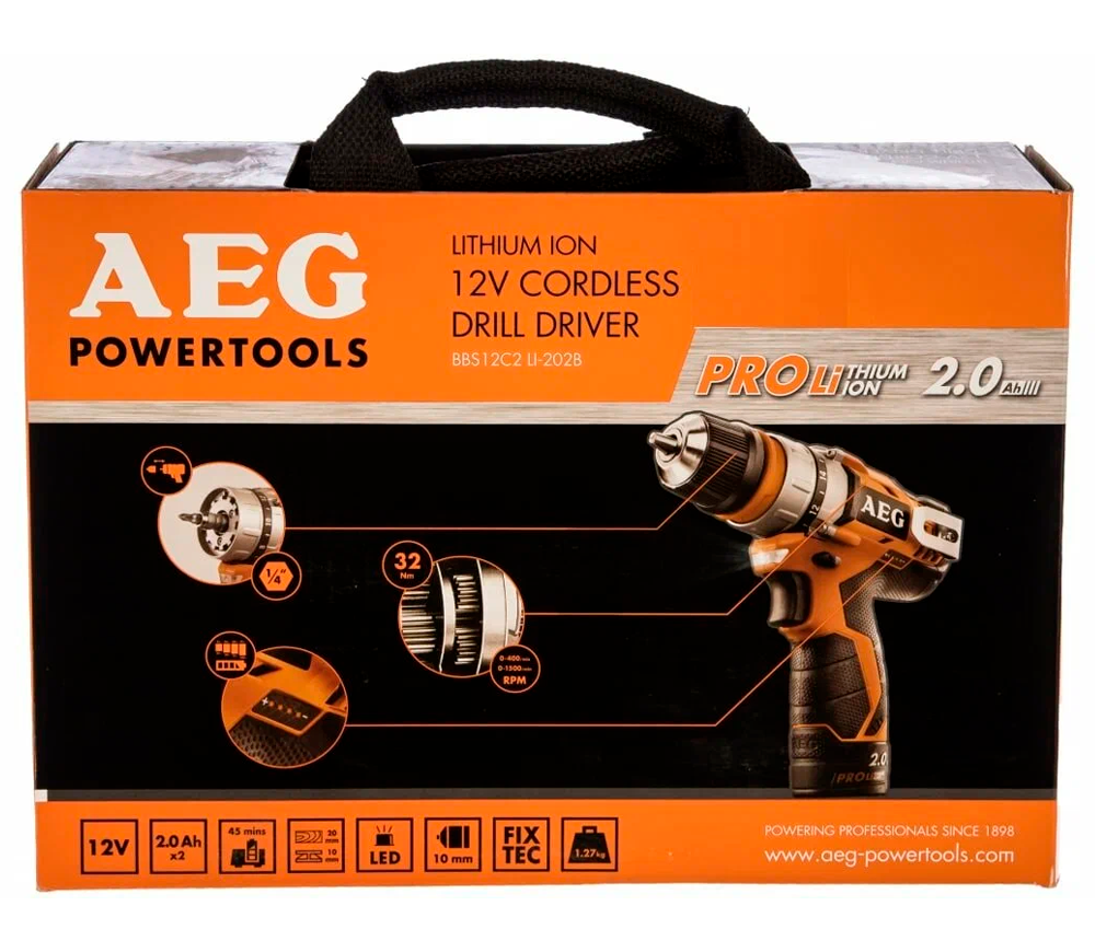 Mașină de înșurubat cu acumulator AEG BBS12C Li-202B 12V 2Ah photo 6