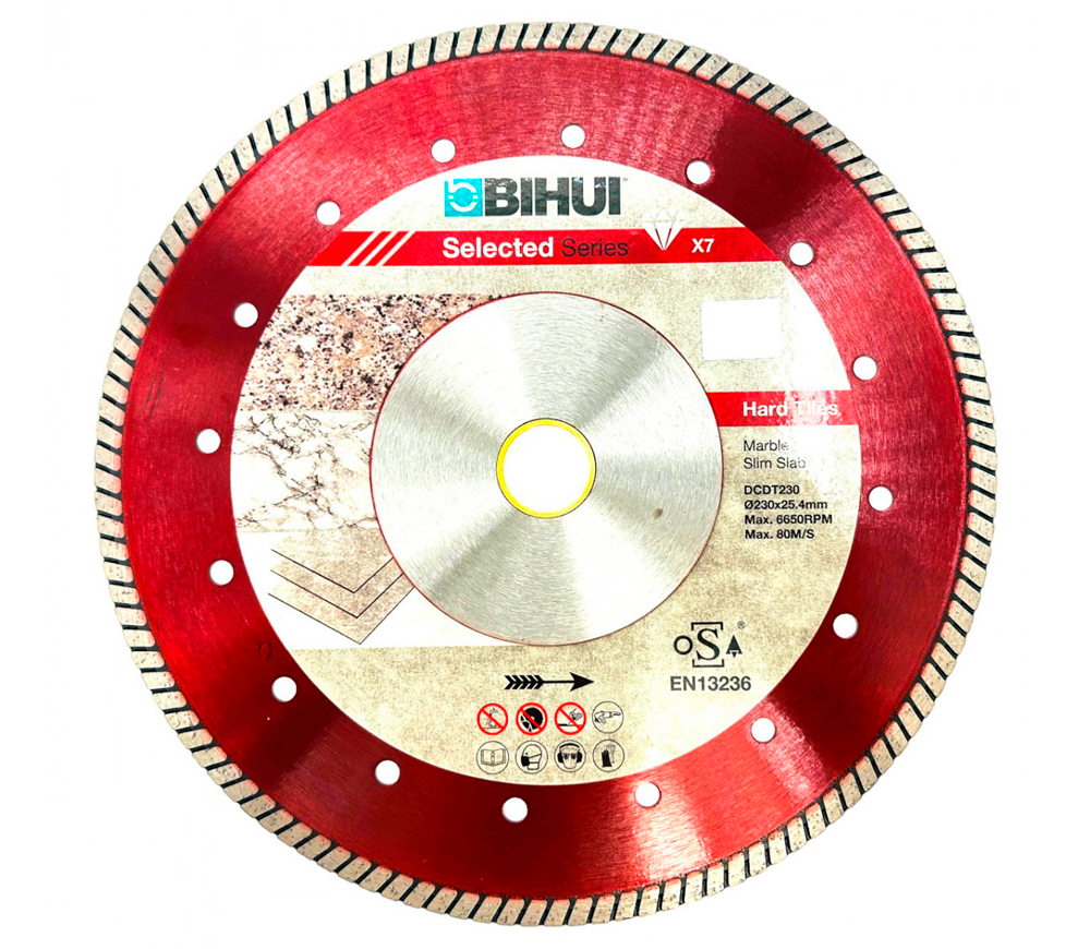 Алмазный отрезной диск BIHUI DCDT230 230мм турбо Керамика/Мрамор/Гранит photo