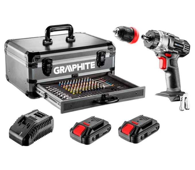 Шуруповерт аккумуляторный GRAPHITE 58G022-PS15 18В 2Ач-1