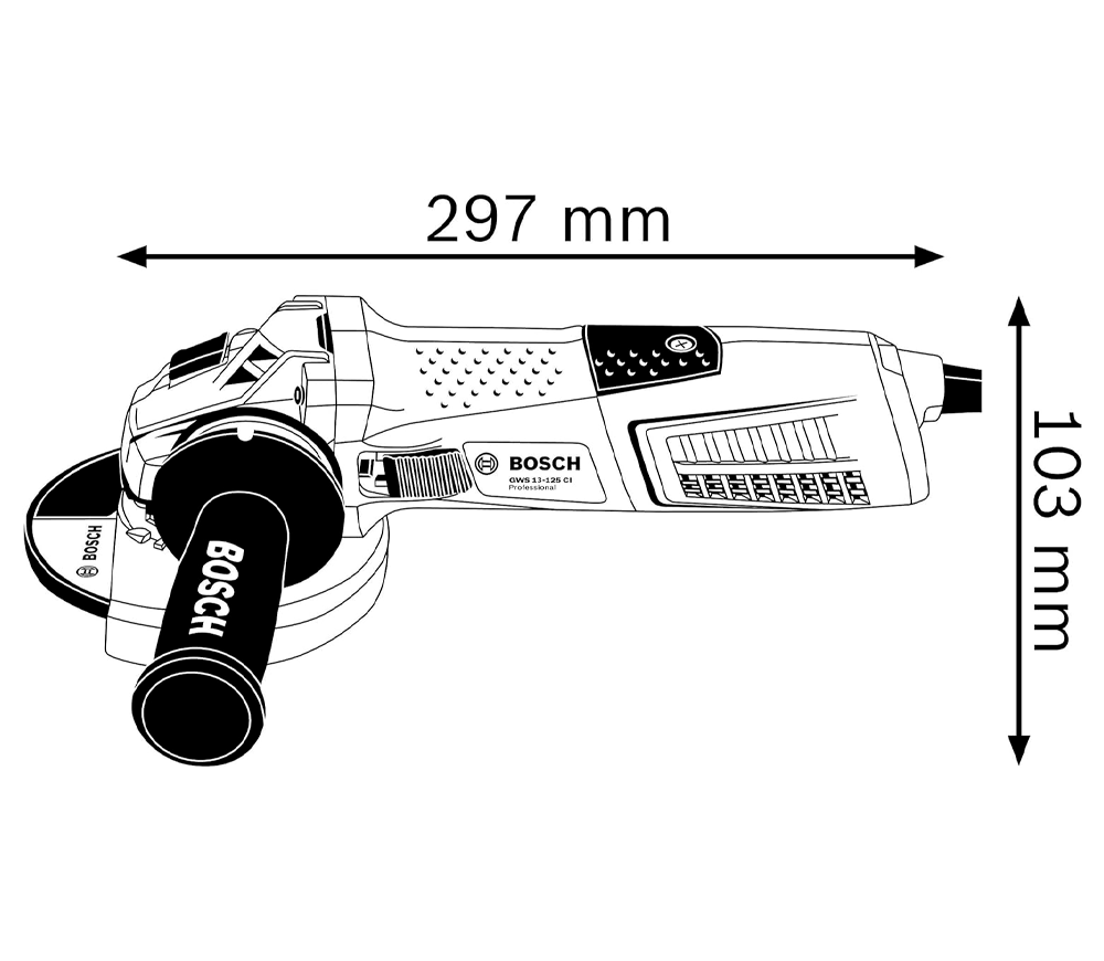 Угловая шлифмашина BOSCH GWS 13-125 CIE 1200вт 125мм photo 4