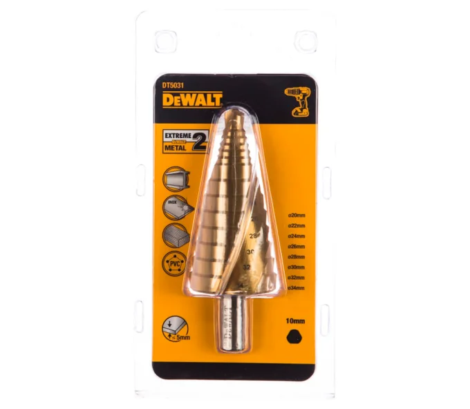Burghiul în trepte DEWALT DT5031 20-34mm HSS-TIN-4