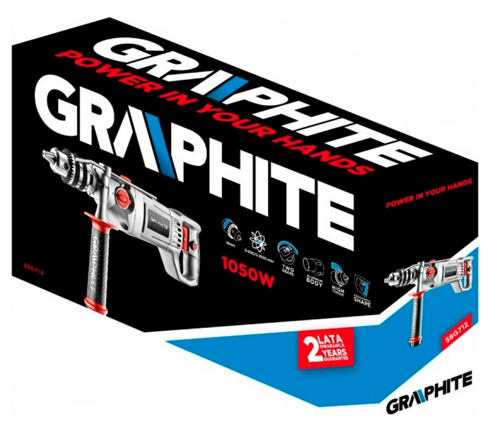 Дрель ударная GRAPHITE 58G712 1050вт photo 2