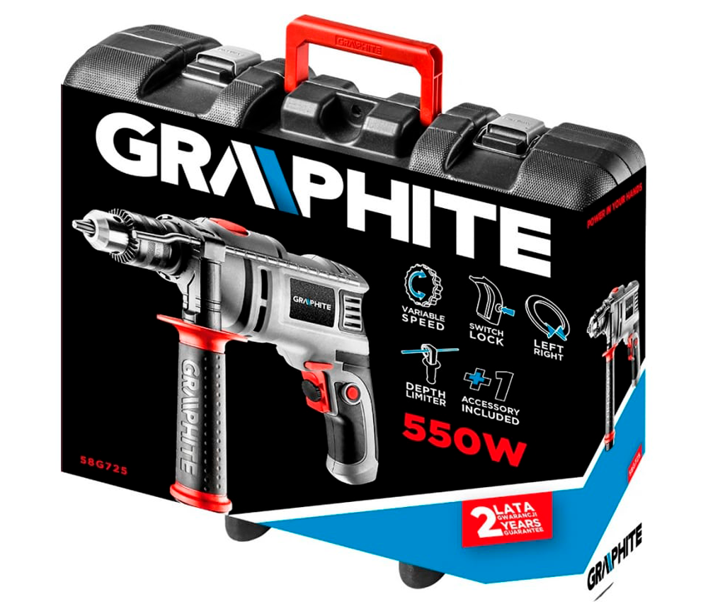 Mașină de găurit GRAPHITE 58G725 550w photo 3