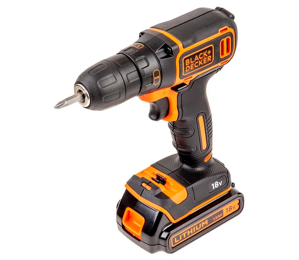 Шуруповерт аккумуляторный BLACK&DECKER BDCDC18KB 18В 1.5Ач photo 0