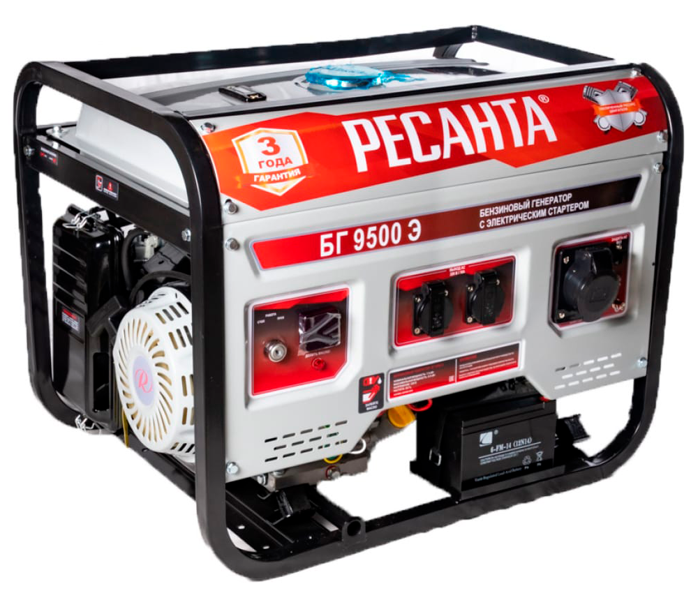 Generator electric RESANTA БГ 9500 Э 64/1/49 8kw Benzină AVR photo