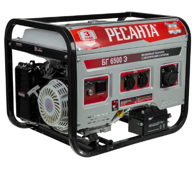 Generator electric RESANTA БГ 6500 Э 64/1/46 5.5kw Benzină AVR-1