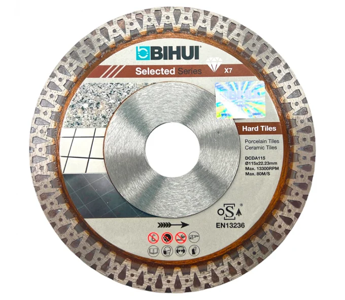 Disc de tăiat cu diamant BIHUI DCDA115 115mm turbo Cermică/Marmura/Granit-1