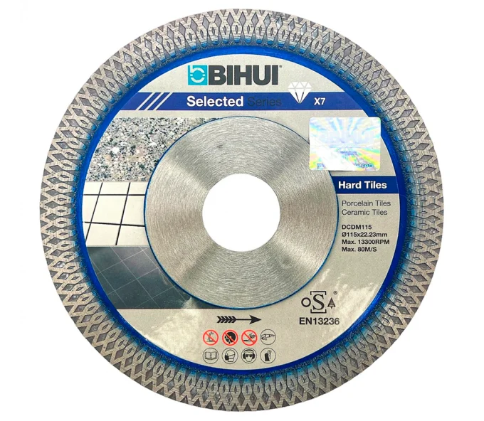 Disc de tăiat cu diamant BIHUI DCDM115 115mm turbo Cermică/Marmura/Granit-1
