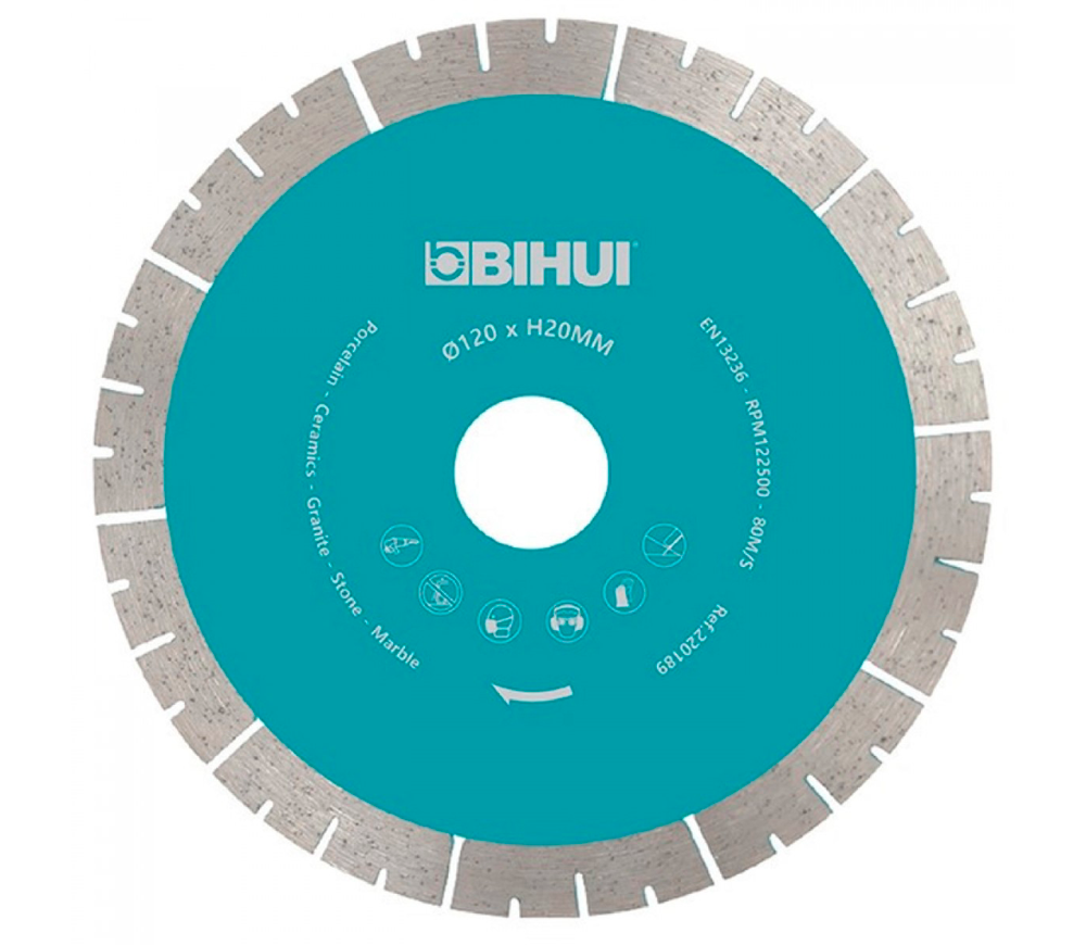 Алмазный отрезной диск BIHUI DCBS120 120мм сегментированный Керамика/Мрамор/Гранит photo