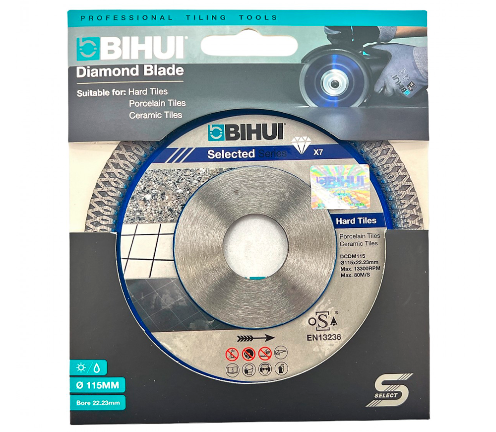 Disc de tăiat cu diamant BIHUI DCDM115 115mm turbo Cermică/Marmura/Granit photo 1