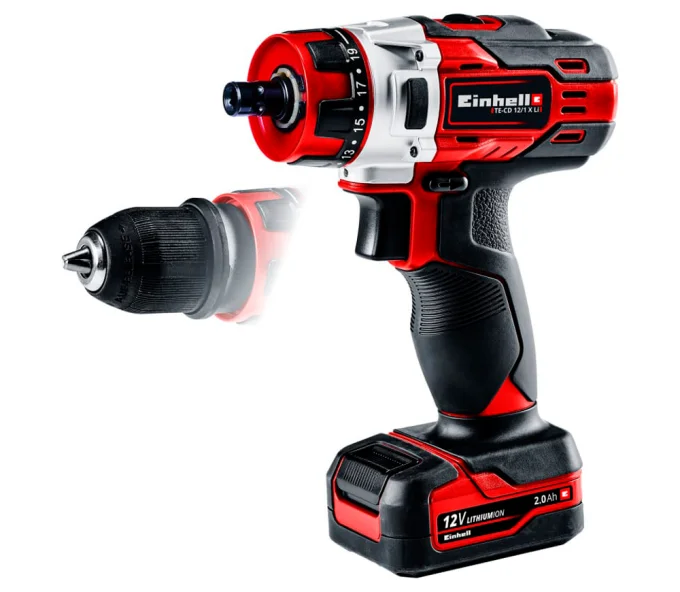 Шуруповерт аккумуляторный EINHELL TE-CD 12/1 X-Li 12В 2Ач-1