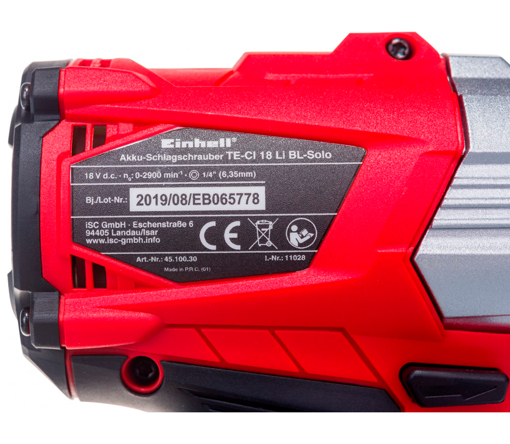 Шуруповерт аккумуляторный (без аккумуляторов) EINHELL TE-CI 18 XPWR SOLO 18В photo 6
