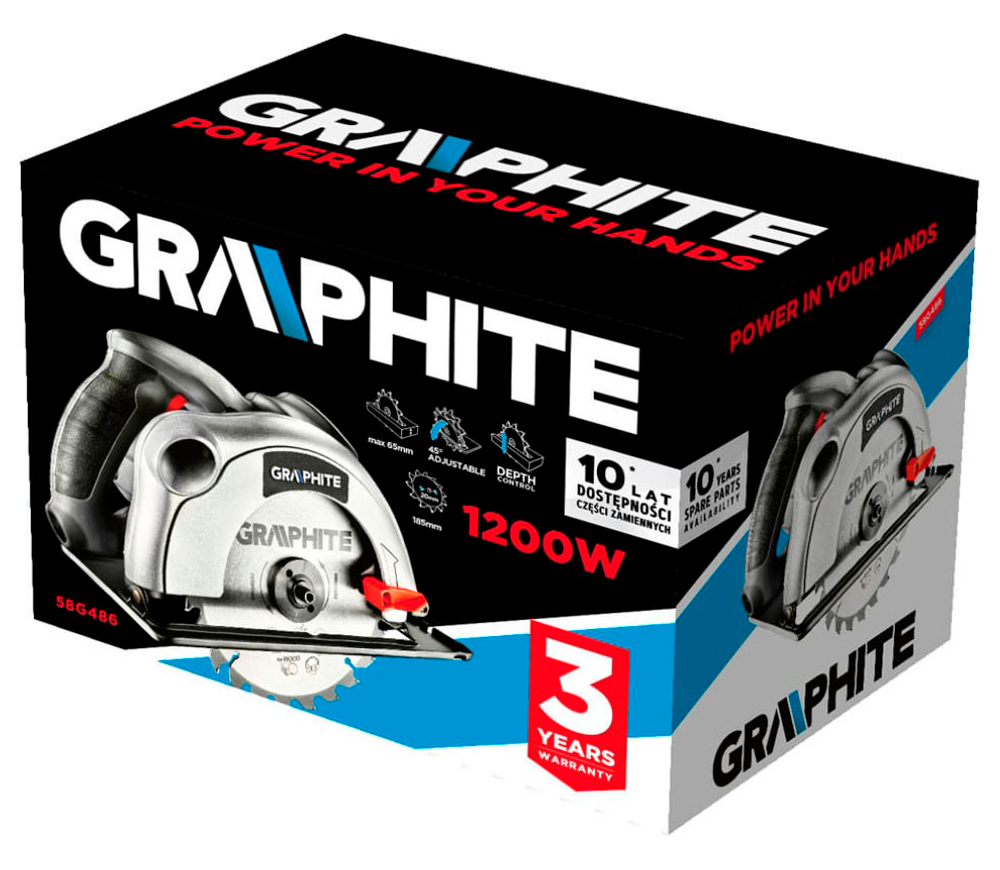 Fierăstrău circular GRAPHITE 58G486 1200w 185mm photo 4