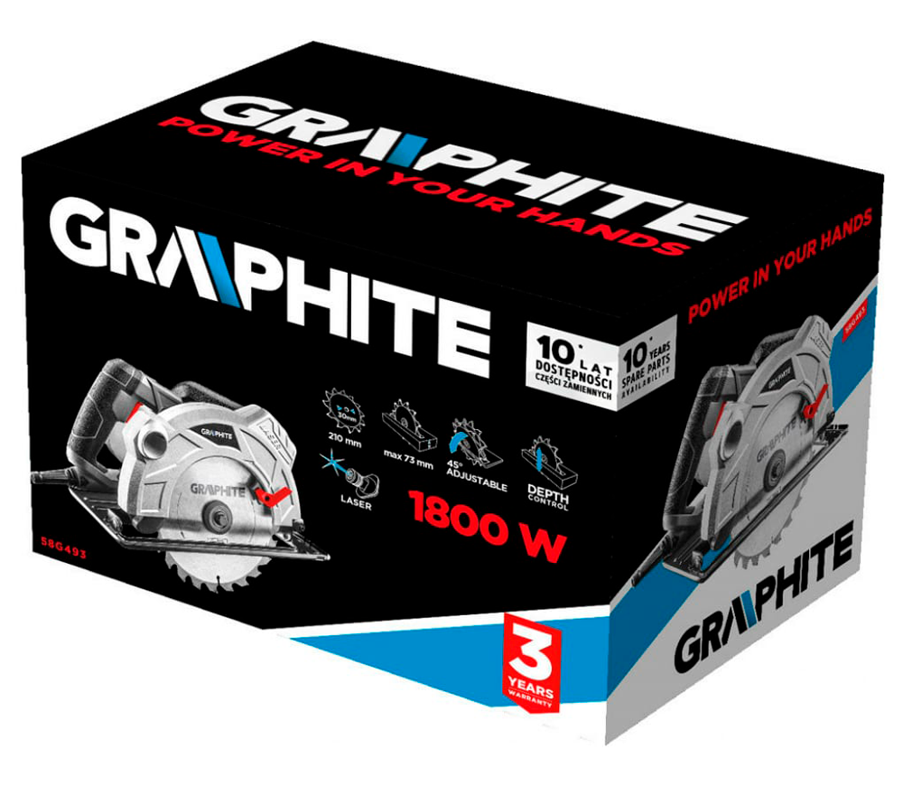 Fierăstrău circular GRAPHITE 58G493 1800w 210mm photo 4