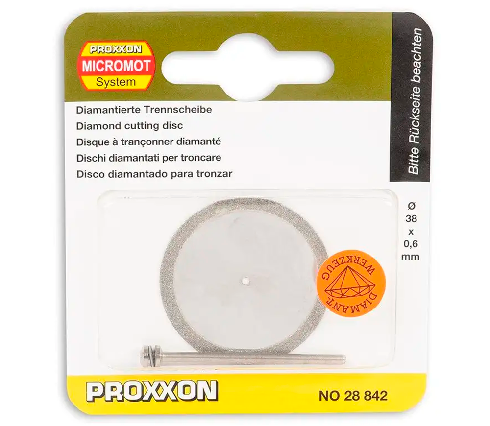 Алмазный отрезной диск PROXXON 28842 38мм Сплошной Керамика/Керамогранит/Мрамор photo 1