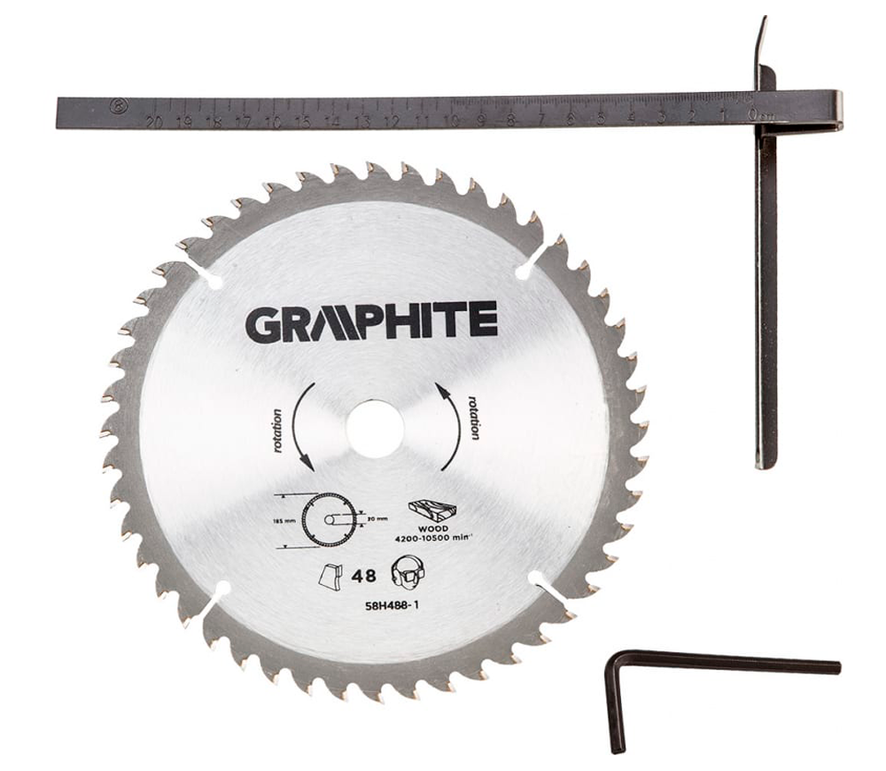 Fierăstrău circular GRAPHITE 58G488 1200w 185mm photo 3