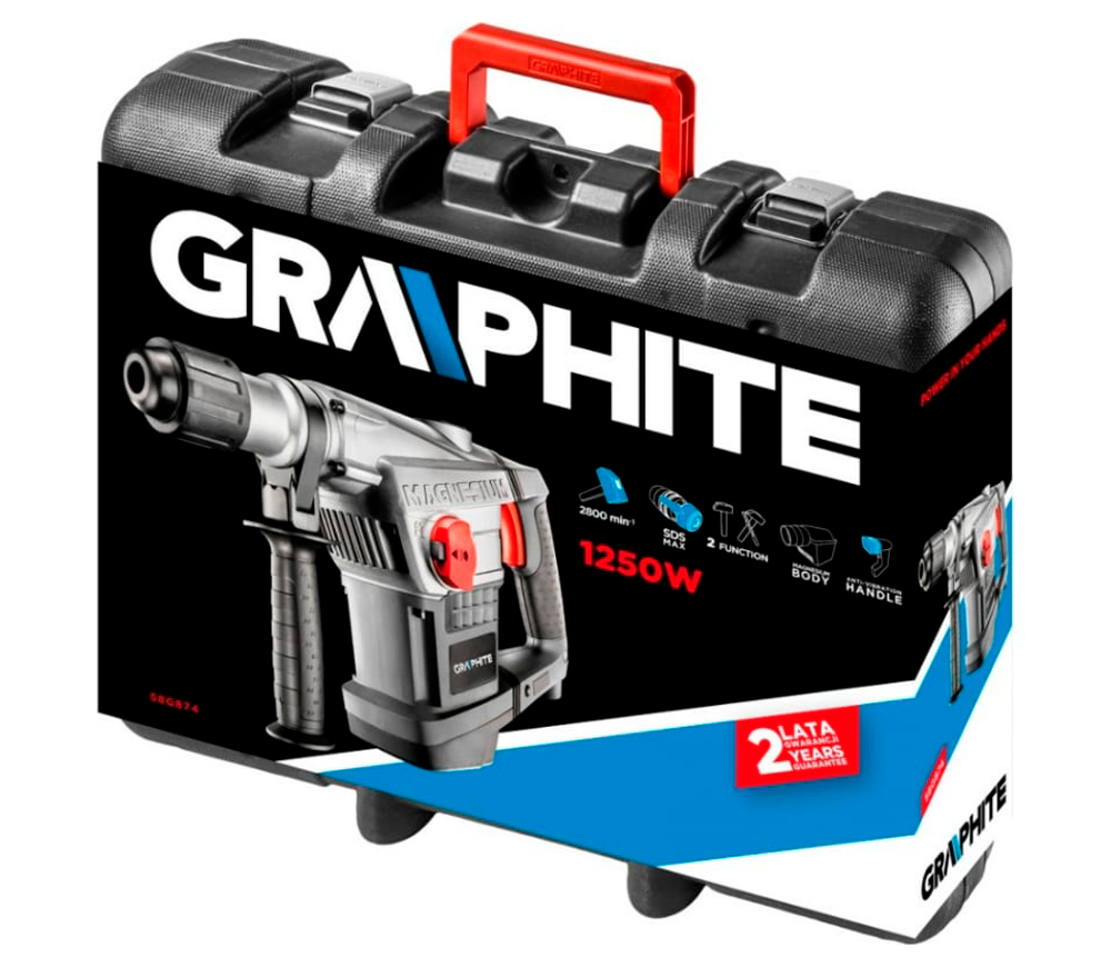 Ciocan rotopercutor GRAPHITE 58G874 1250w SDS-Plus photo 6