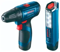 Набор аккумуляторный шуруповёрт и фонарь BOSCH  GSR 120 LI + GLI 12V-300 12В 2Ач-1