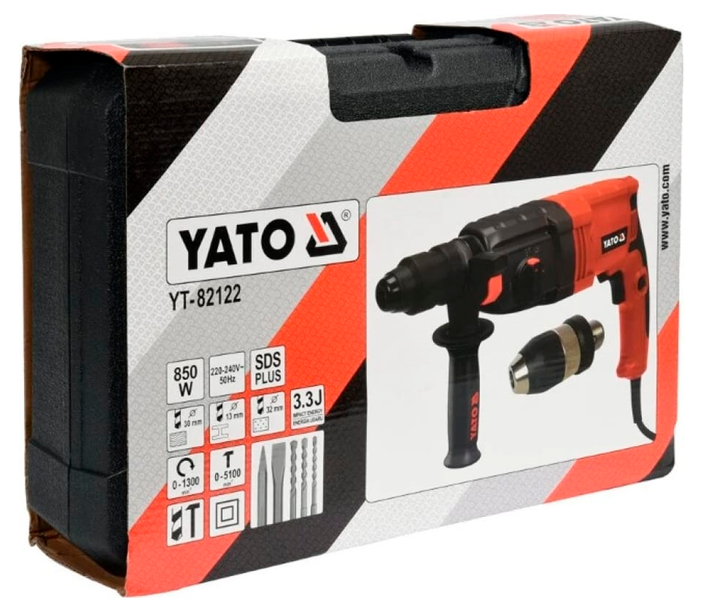 Перфоратор YATO YT82122 850вт SDS-Plus/Быстрозажимной photo 3